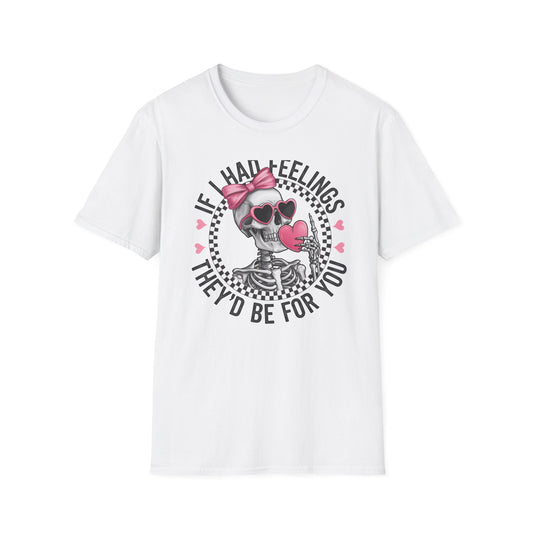 Sarcastic Skeleton Love T-Shirt | Edgy Pink Heart Sunglasses & Bow Graphic Tee | Funny Valentine's Day Gift for Her