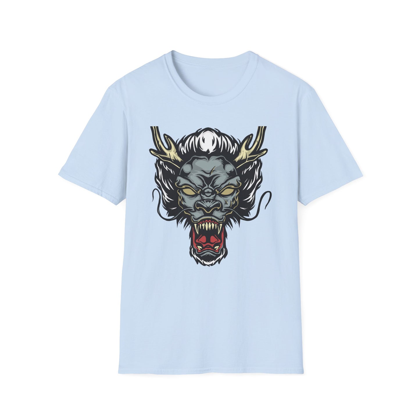 Powerful Japanese Dragon Head T-Shirt - Epic Mythical Beast Graphic Tee for Bold Style & Fantasy Fans