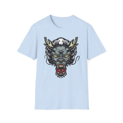 Powerful Japanese Dragon Head T-Shirt - Epic Mythical Beast Graphic Tee for Bold Style & Fantasy Fans