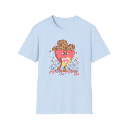 Groovy Cowgirl Heart "Howdy Honey" T-Shirt | Adorable Retro Western Sweetheart Tee for Women, Trendy Country Style