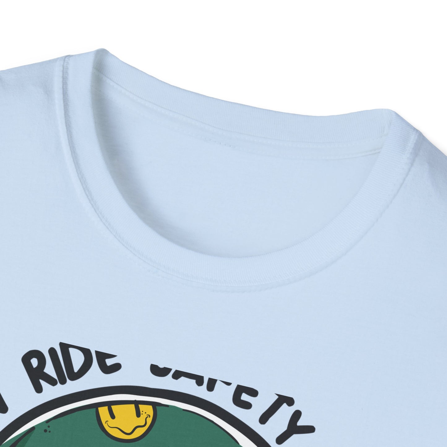 Vibrant Biker Girl Helmet T-Shirt | "Slow Ride Safety First" Retro Motorcycle Rider Tee for Women