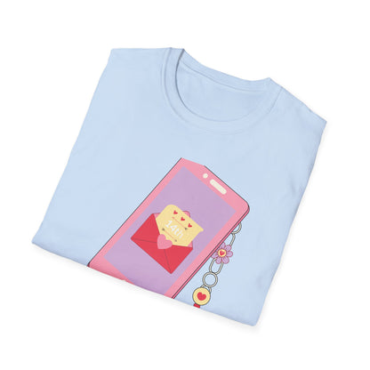Sweet 'Call Me' Valentine's Day T-Shirt | Retro Love Letter Phone Tee | Adorable Romantic Gift for Her & Him