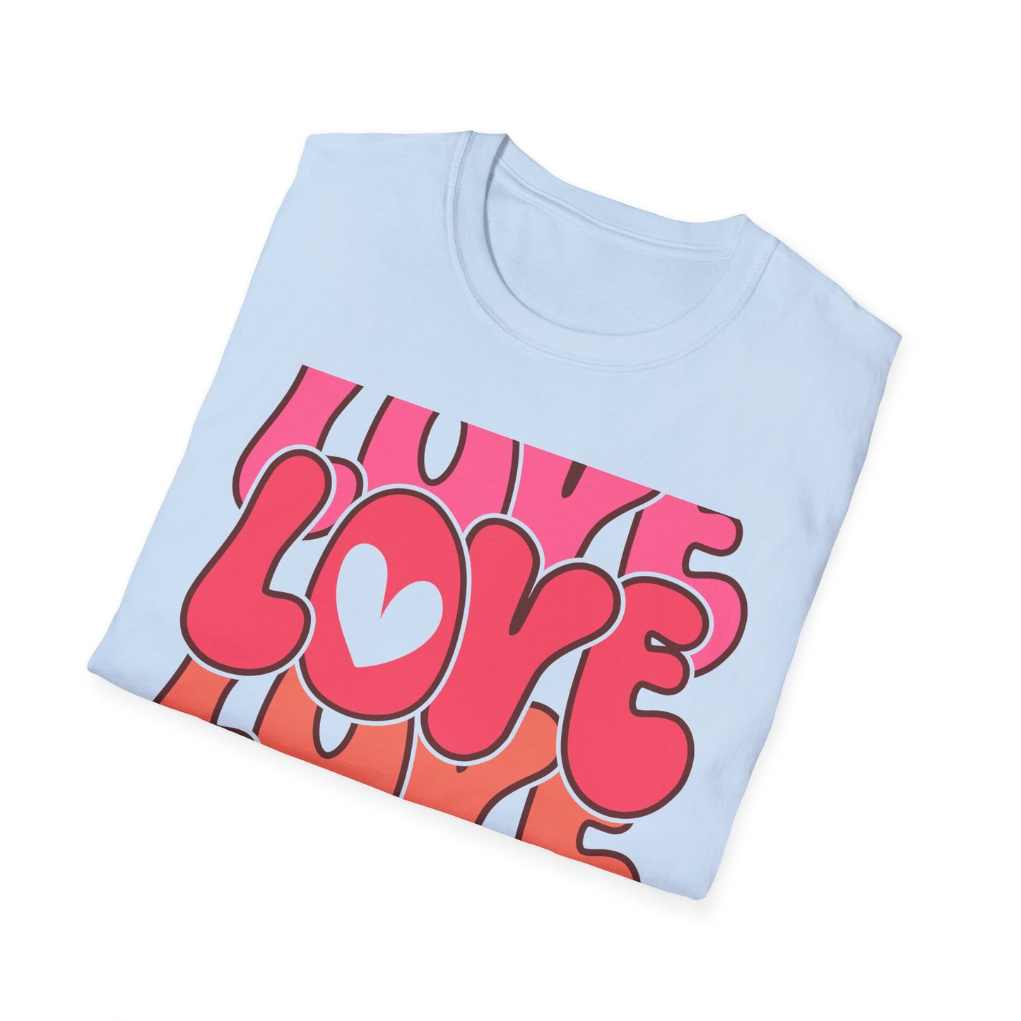 Vibrant Groovy LOVE XOXO T-Shirt | Retro Heart Bubble Letters Tee | Sweet Valentine's Day & Everyday Love Gift