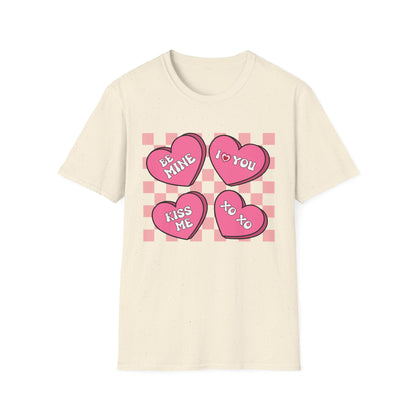 Charming Retro Valentine's Day T-Shirt | Sweet Conversation Hearts Love Tee | Adorable Be Mine Couple Gift