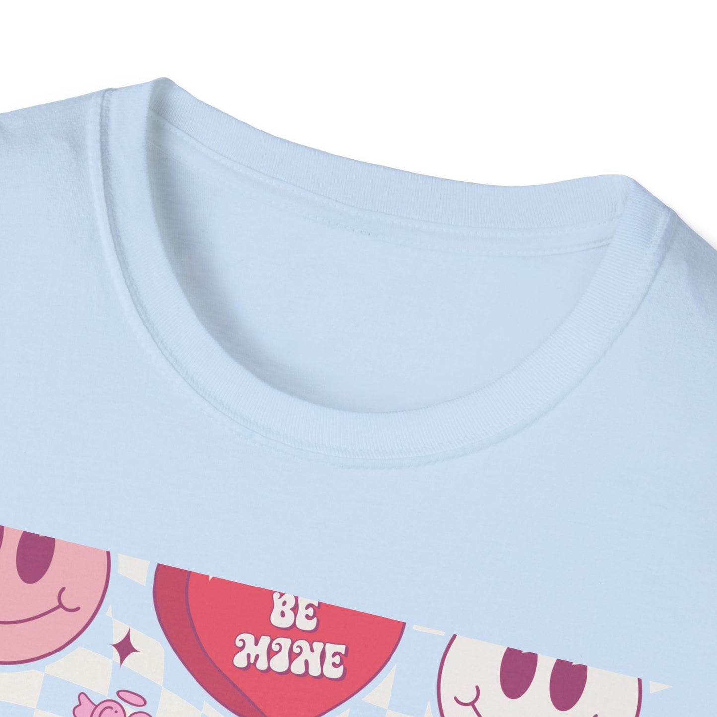 Groovy Retro Valentine's T-Shirt | Adorable Conversation Heart & Smiley Face Design | Trendy Love Core Aesthetic Tee
