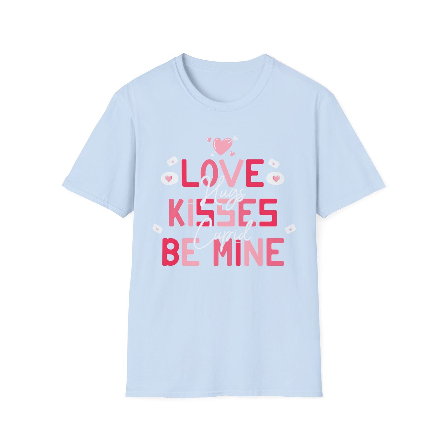 Adorable Valentine's Day T-Shirt: Love Kisses Be Mine | Romantic Cupid Heart Tee for Couples & Sweet Gifts
