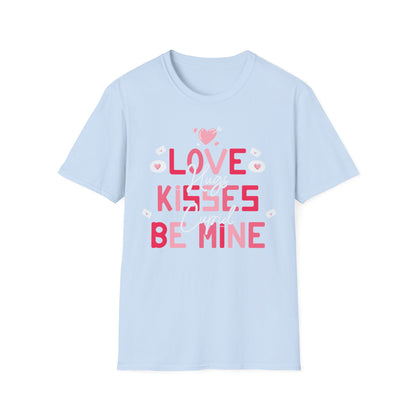 Adorable Valentine's Day T-Shirt: Love Kisses Be Mine | Romantic Cupid Heart Tee for Couples & Sweet Gifts