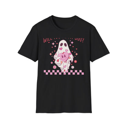 Spooky-Cute 'Will You Be My Boo?' Ghost T-Shirt | Adorable Valentine's Day & Romantic Partner Gift
