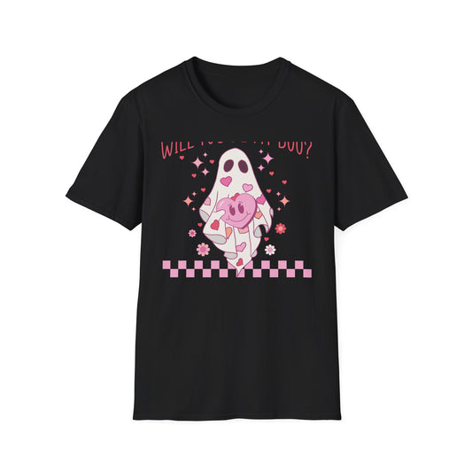 Spooky-Cute 'Will You Be My Boo?' Ghost T-Shirt | Adorable Valentine's Day & Romantic Partner Gift