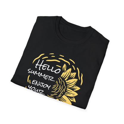 Radiant Half Sunflower T-Shirt | Unique Hand-Drawn Floral Tee for Sunny Vibes & Nature Lovers
