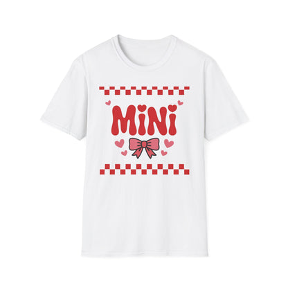 Adorable "MINI" Hearts & Bow T-Shirt | Trendy Checkered Design for Cute Girls & Sweethearts | Perfect Gift Tee