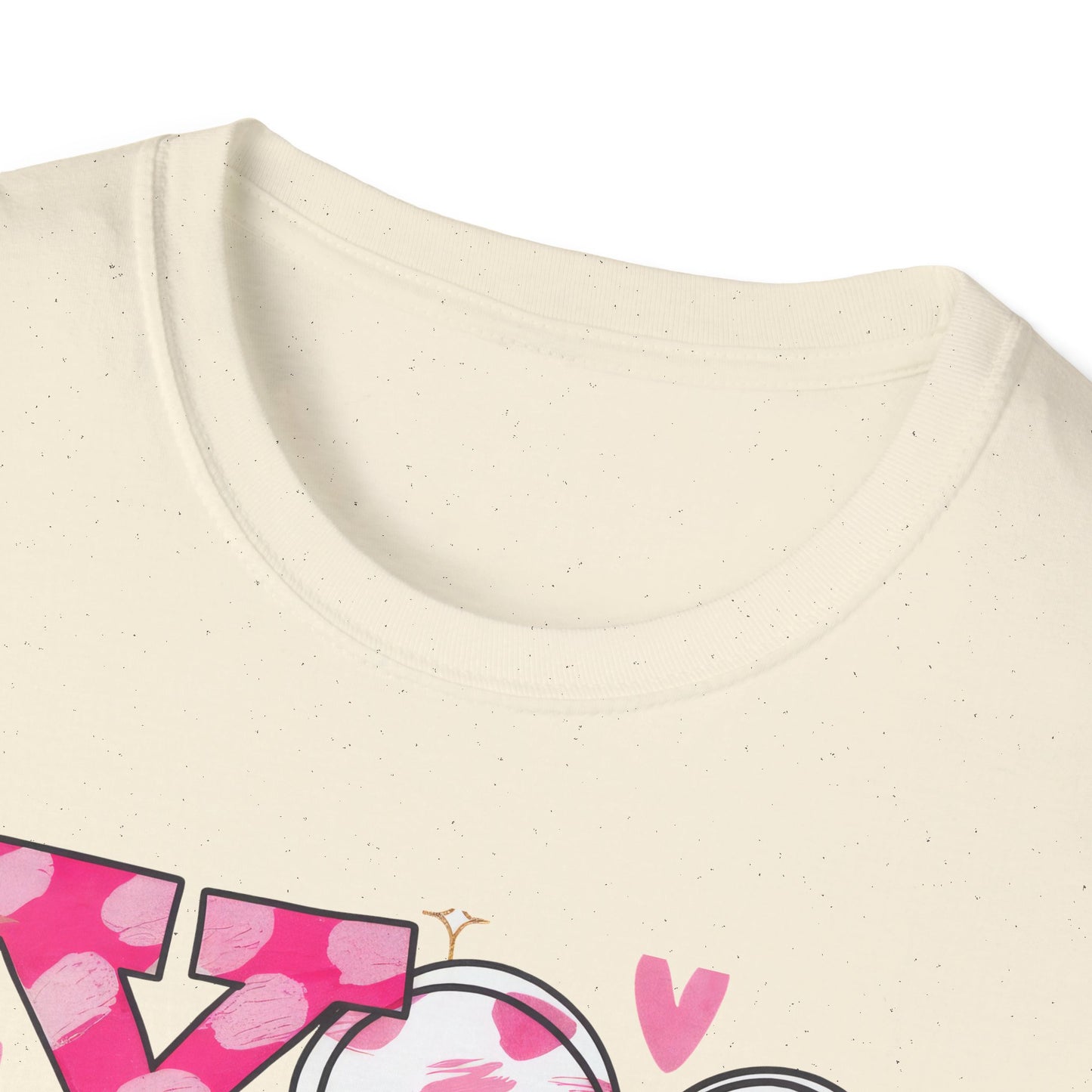 Sparkling XOXO Love Hearts T-Shirt | Chic Pink Polka Dot & Brushstroke Tee | Perfect Valentine's Day & Everyday Wear