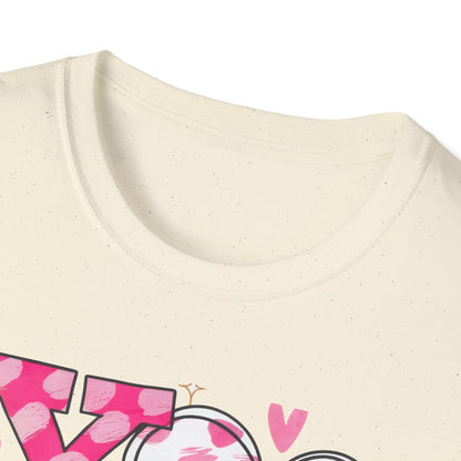 Sparkling XOXO Love Hearts T-Shirt | Chic Pink Polka Dot & Brushstroke Tee | Perfect Valentine's Day & Everyday Wear