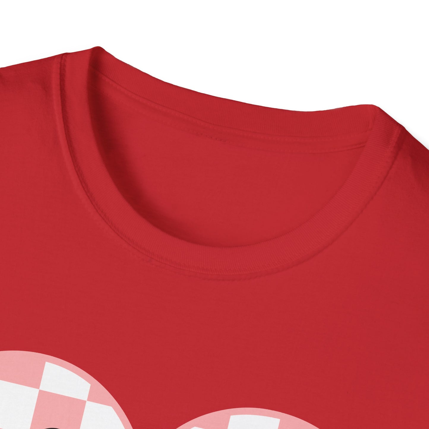 Trendy 'Be Mine' Valentine's T-Shirt | Cute Pink Checkerboard Heart Tee | Retro Y2K Love Gift for Her