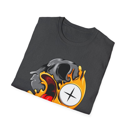 Vibrant Melting Skull Zombie Emoji T-Shirt | Edgy Streetwear Monster Tee | Unique Graphic Art Statement Apparel