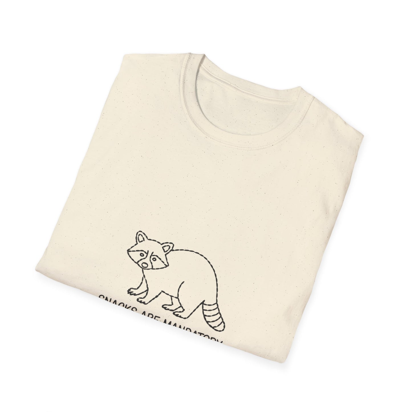 Hilarious Raccoon "Snacks Are Mandatory" T-Shirt | Funny Food Lover Tee | Cute Animal Gift