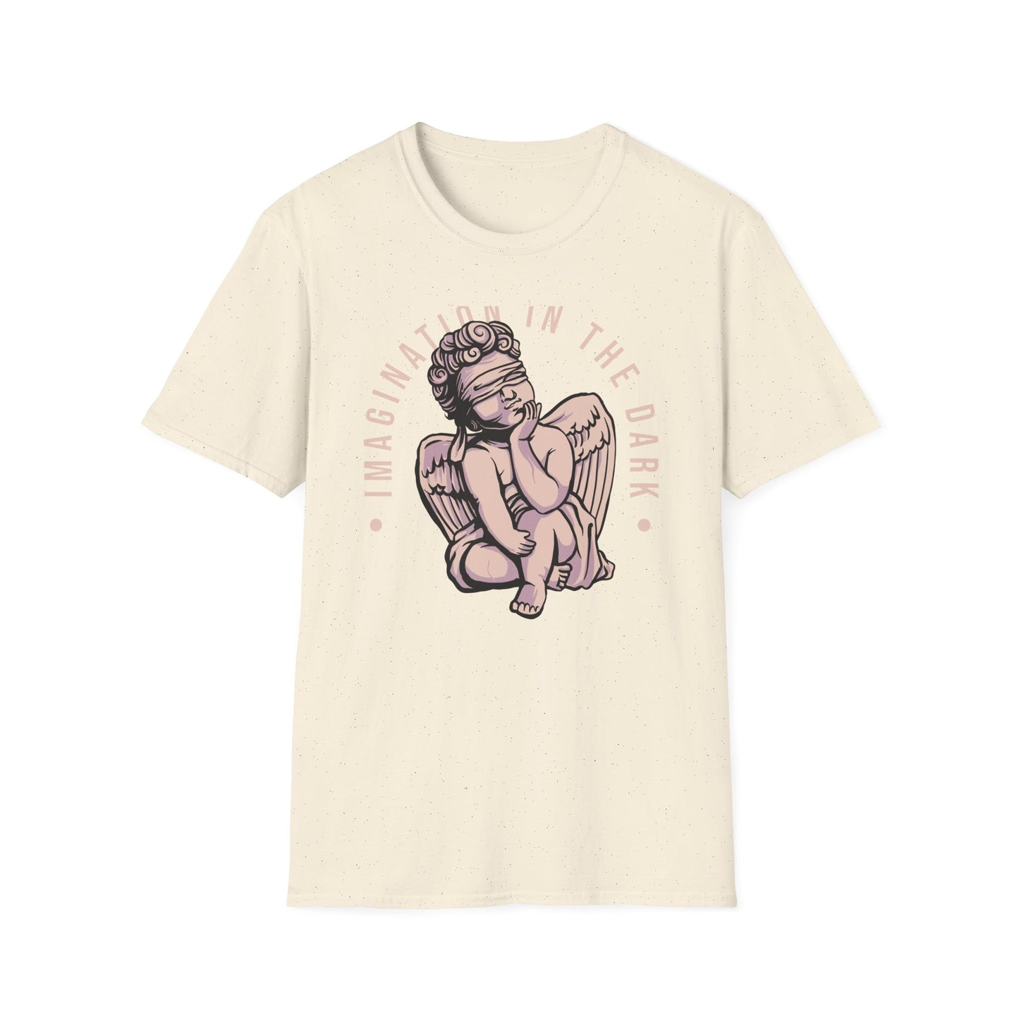 Captivating "Imagination in the Dark" Cherub T-Shirt - Aesthetic Blindfolded Angel Tee for Unique Style Seekers