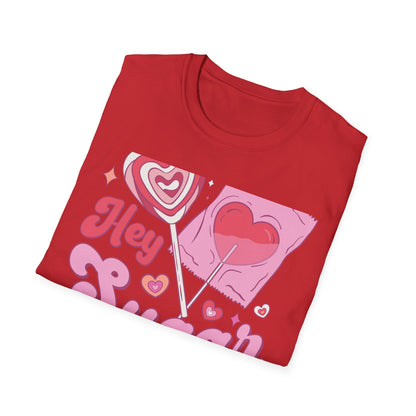 Hey Sugar Retro T-Shirt | Sweet Heart Lollipop & Candy Tee | Valentine's Day Love Gift | Cute Groovy Pink Design for Her
