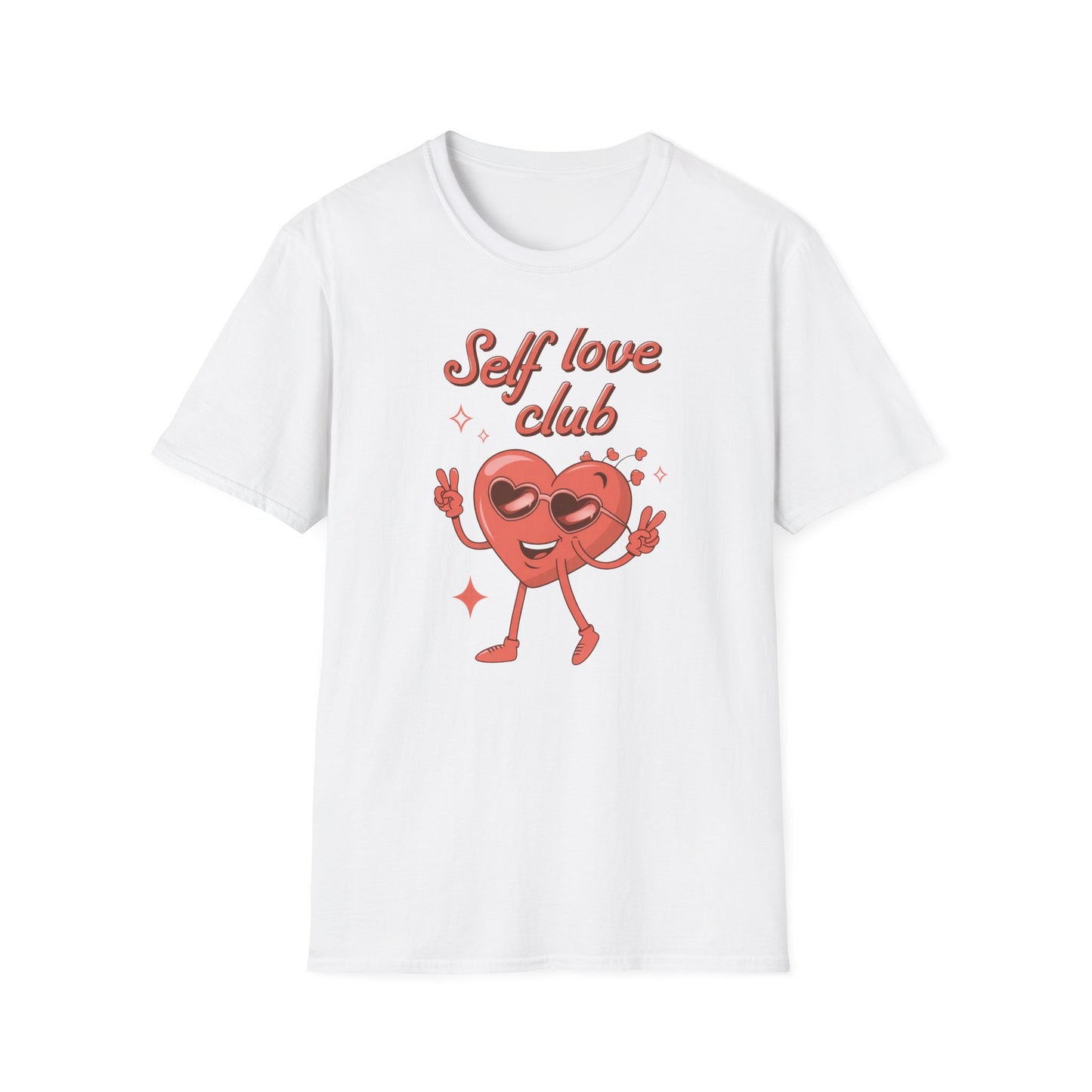 Awesome Self Love Club T-Shirt | Retro Heart Peace Sign Tee | Positive Vibes & Empowerment Gift