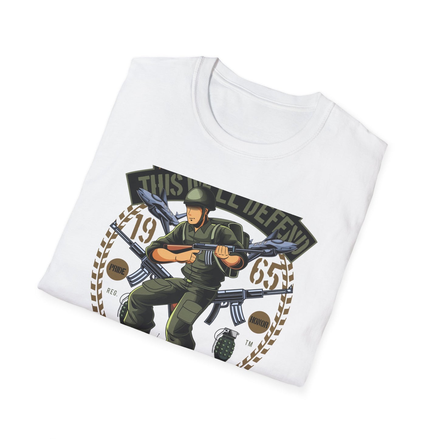 Epic American Soldier "This We'll Defend" T-Shirt | Vintage 1965 Military Veteran Patriot USA Tee