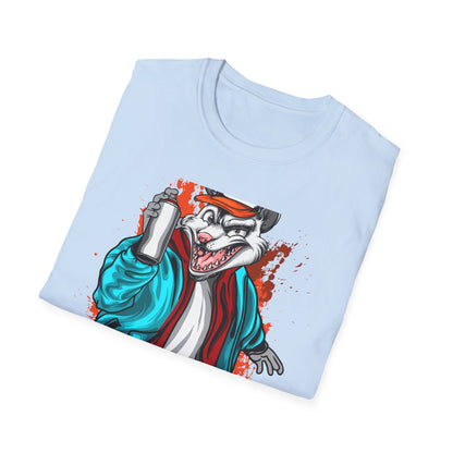 Unleash Your Inner Rebel: Epic Graffiti Rat T-Shirt - Bold Street Art Rodent Design with Spray Can for Urban Style