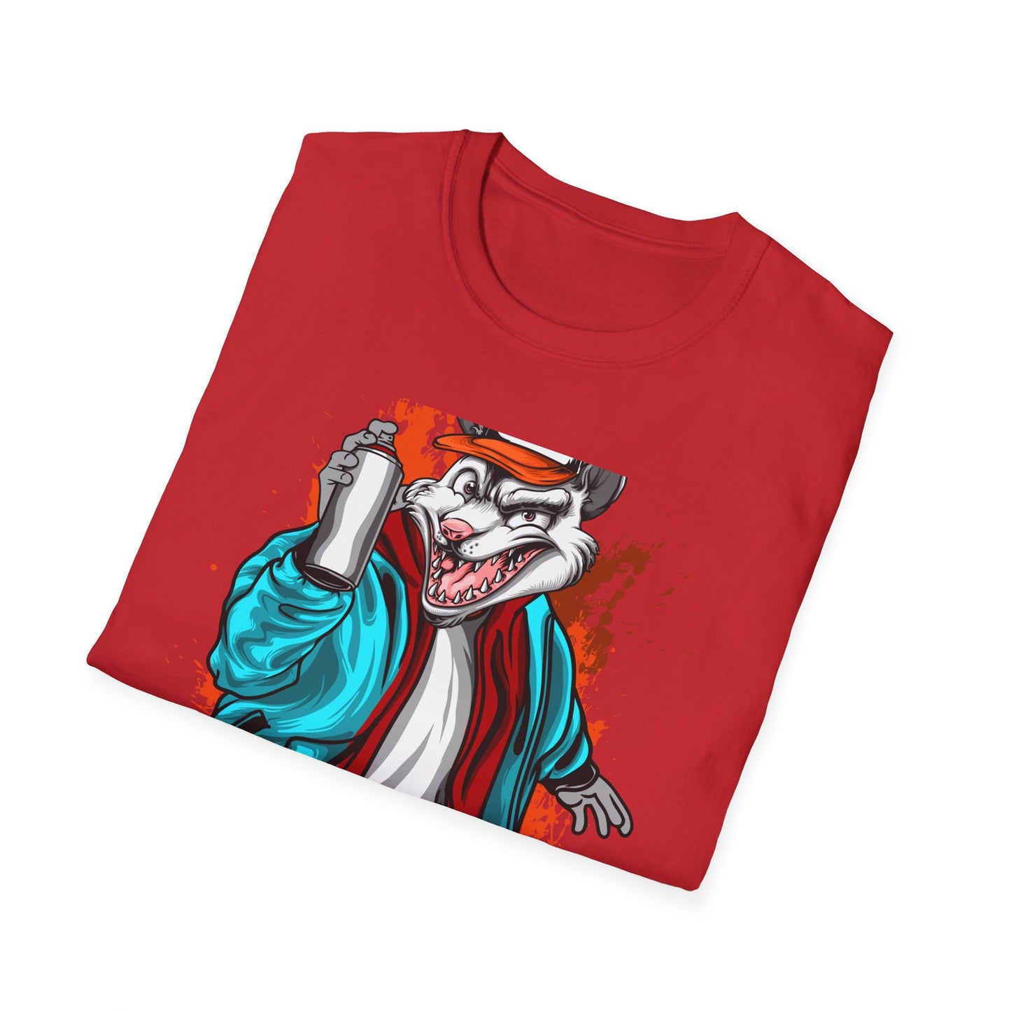 Unleash Your Inner Rebel: Epic Graffiti Rat T-Shirt - Bold Street Art Rodent Design with Spray Can for Urban Style