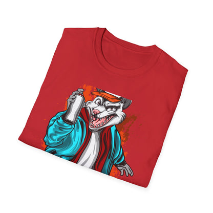 Unleash Your Inner Rebel: Epic Graffiti Rat T-Shirt - Bold Street Art Rodent Design with Spray Can for Urban Style