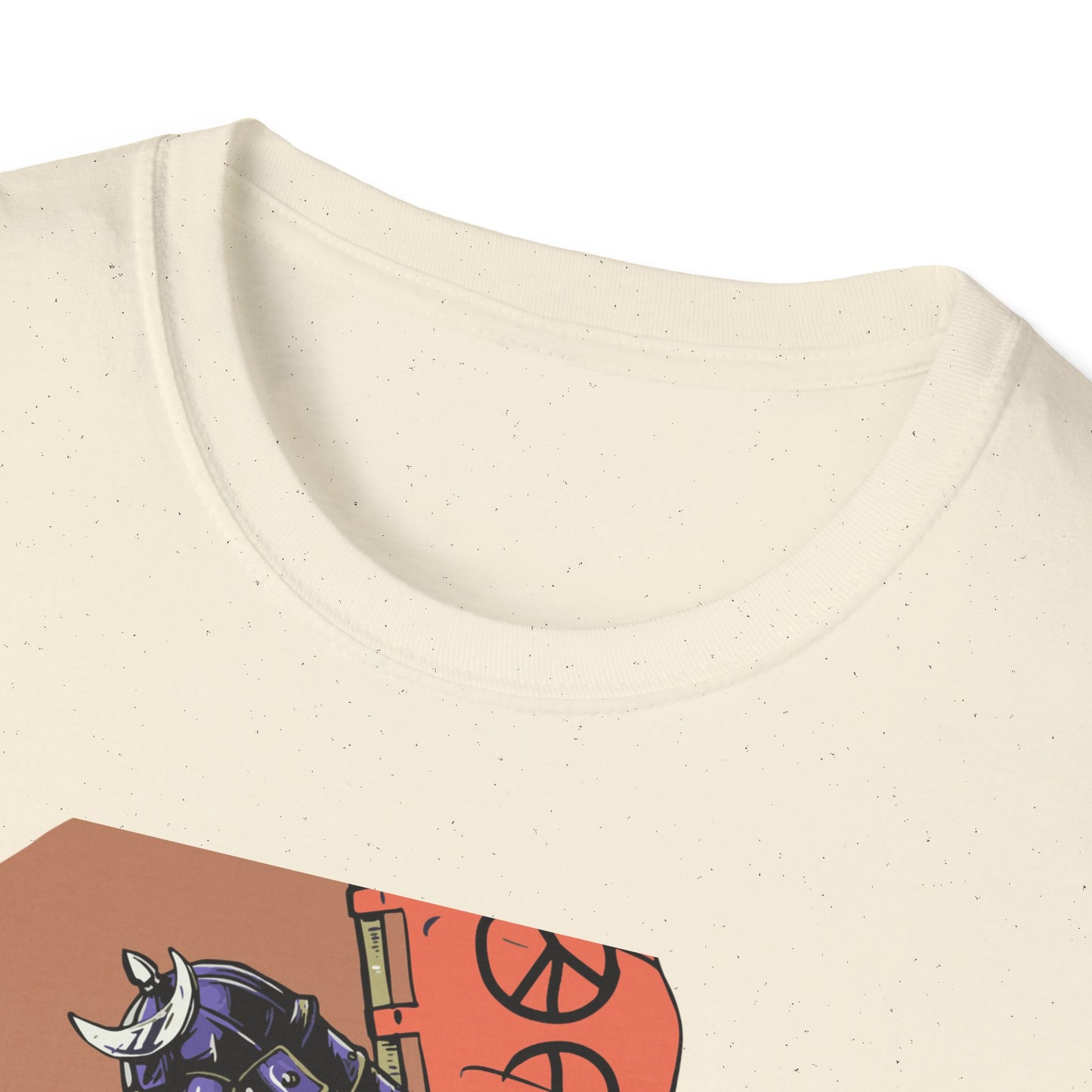 Epic Samurai Skater T-Shirt: Dynamic Japanese Warrior & Peace Sign - Urban Streetwear Tee