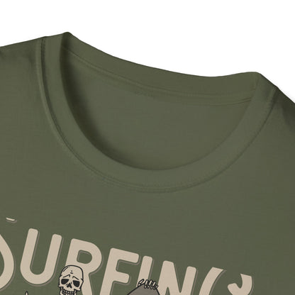 Awesome California Surfing Paradise Skeleton T-Shirt - Vintage Beach Surfer Skull Tee | Epic Summer Vibes