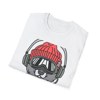 Rad Husky DJ T-Shirt | Cool Dog with Headphones & Goggles Tee | Awesome Winter Sport & Music Lover Gift Idea