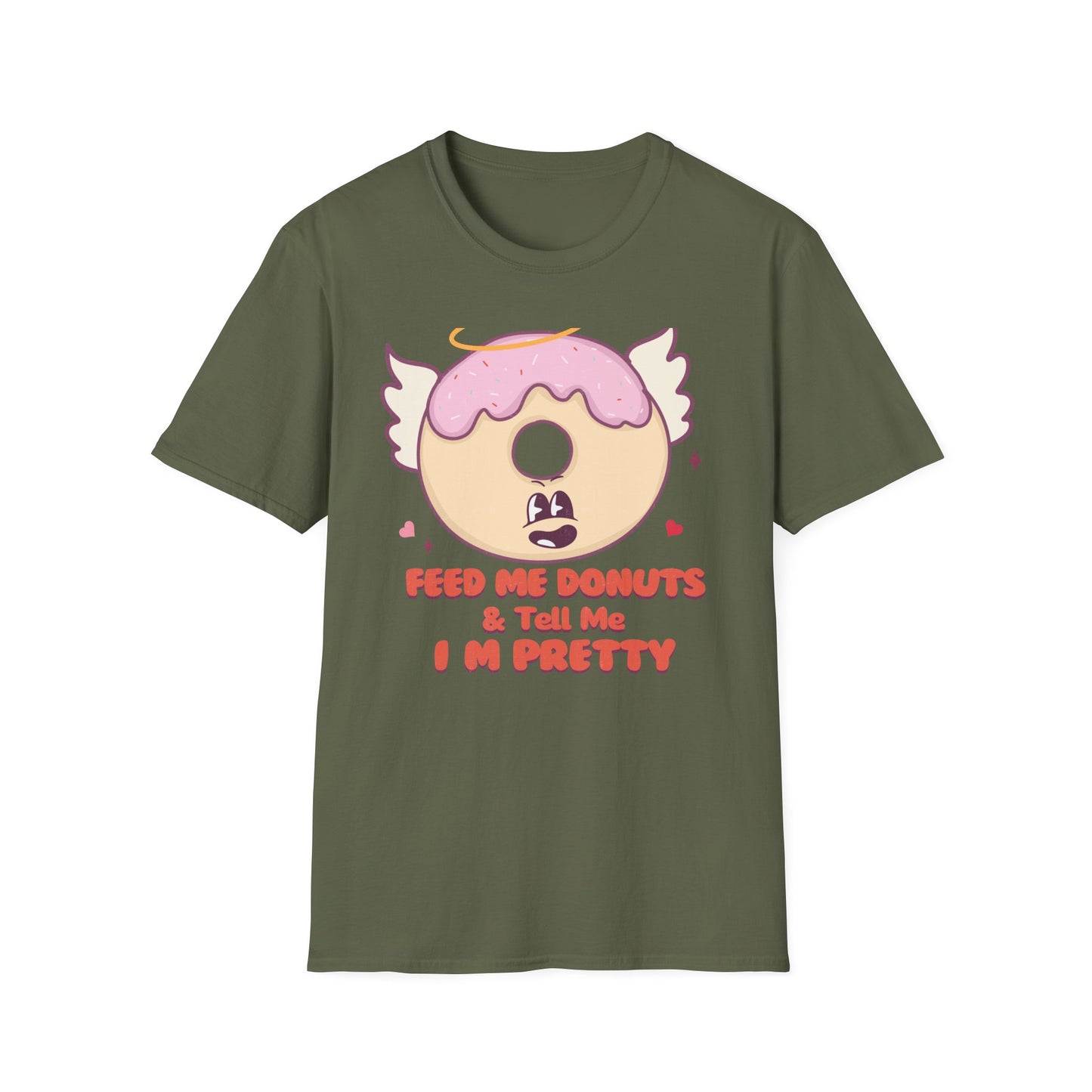 Sweet Angel Donut T-Shirt: 'Feed Me Donuts & Tell Me I'm Pretty' Funny Foodie Tee, Adorable Gift!