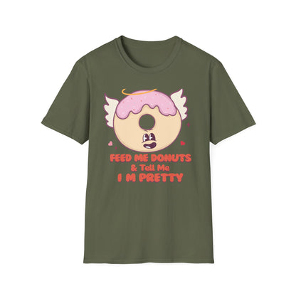 Sweet Angel Donut T-Shirt: 'Feed Me Donuts & Tell Me I'm Pretty' Funny Foodie Tee, Adorable Gift!
