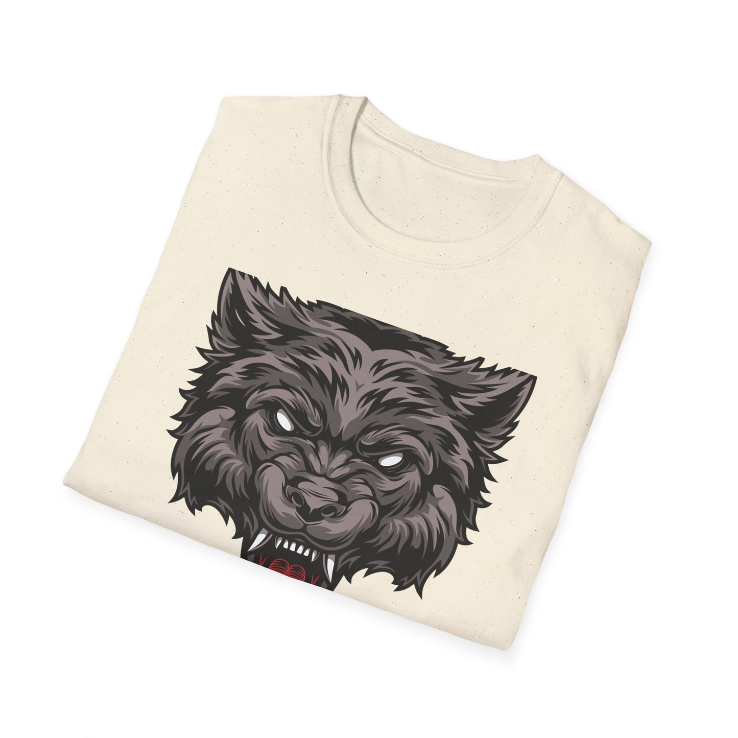 Unleash Your Inner Beast: Fierce Snarling Alpha Wolf T-Shirt - Dominant Wildlife Graphic Tee for Men