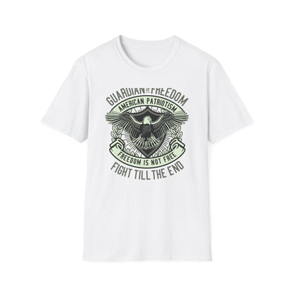 Bold Guardian of Freedom American Patriotism T-Shirt - Majestic Eagle 'Freedom Is Not Free' USA Graphic Tee for Proud Americans