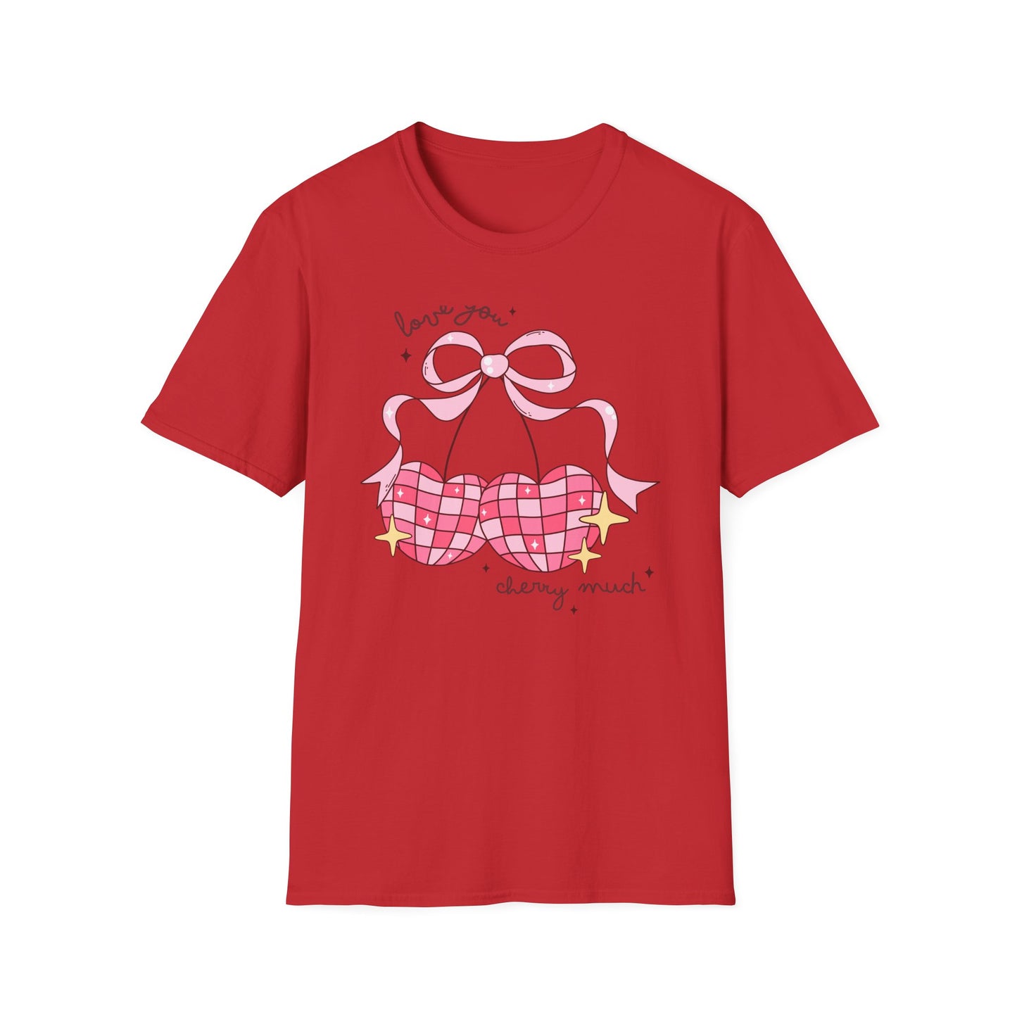 Irresistible 'Love You Cherry Much' T-Shirt | Cute Pink Heart Cherry Tee | Sweet Retro Vibe Valentine's Gift