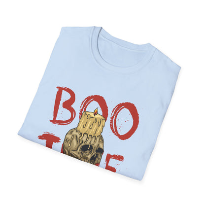 Spooky 'Boo Time' Skull Candle Halloween T-Shirt | Hauntingly Cool Graphic Tee for Men & Women | Unique Gothic Fall Apparel