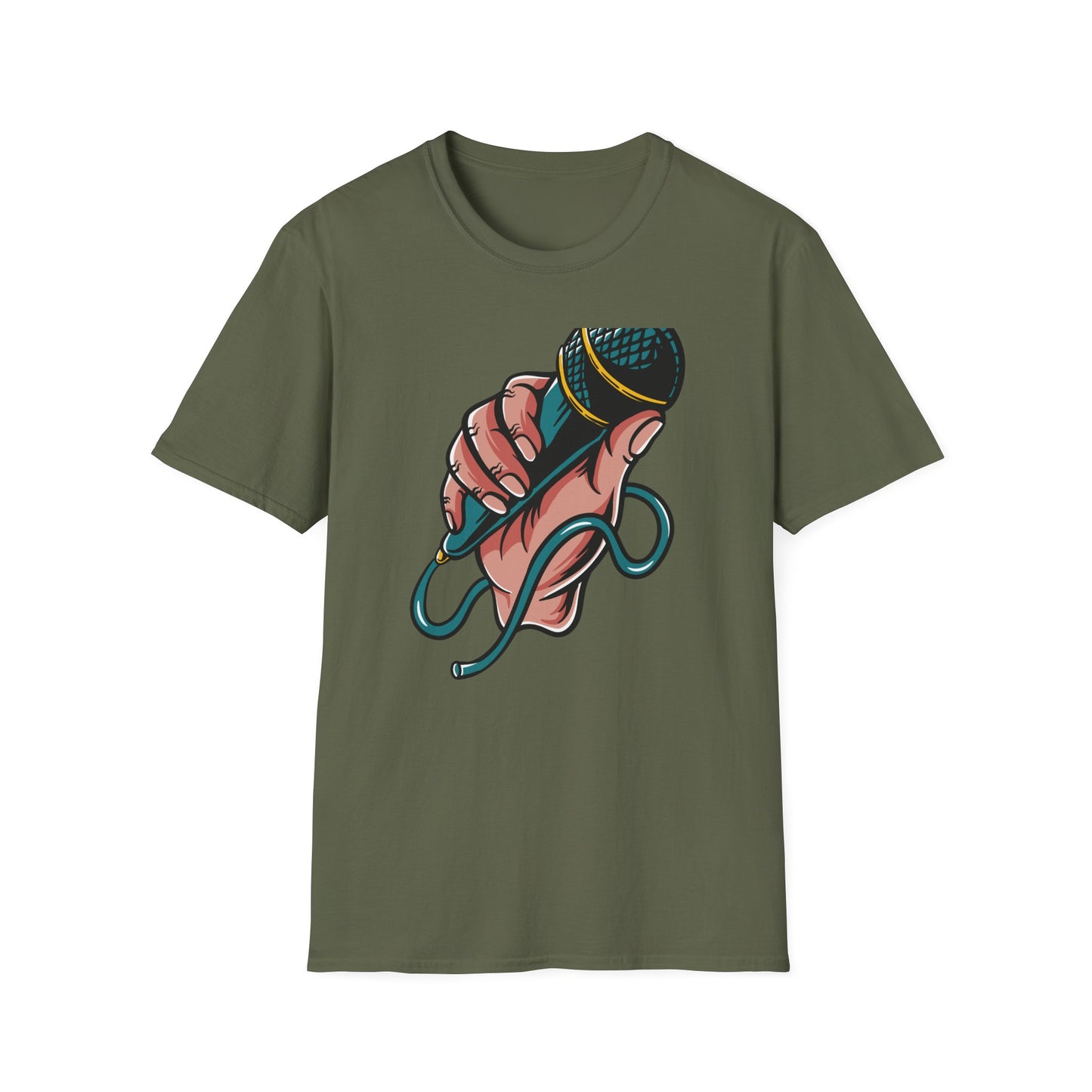 Vibrant Mic Hand T-Shirt: Iconic Design for Singers, Musicians & Music Lovers | Express Your Passion