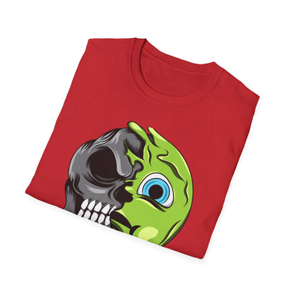 Epic Melting Skull & Slime T-Shirt - Vibrant Half-Skull Gooey Monster Graphic Tee for Edgy & Alternative Style