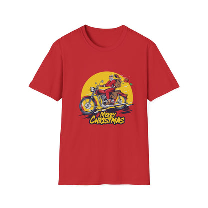 Epic Biker Santa Merry Christmas T-Shirt | Cool Motorcycle Rider Tee | Unique Holiday Gift for Men & Women | Festive Xmas Apparel