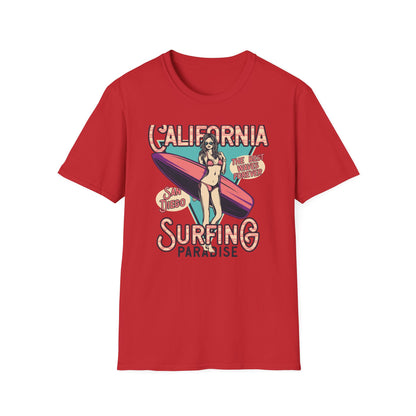 California Surfing Paradise T-Shirt | Retro San Diego Beach Babe Tee - Iconic Summer Waves & Vacation Apparel