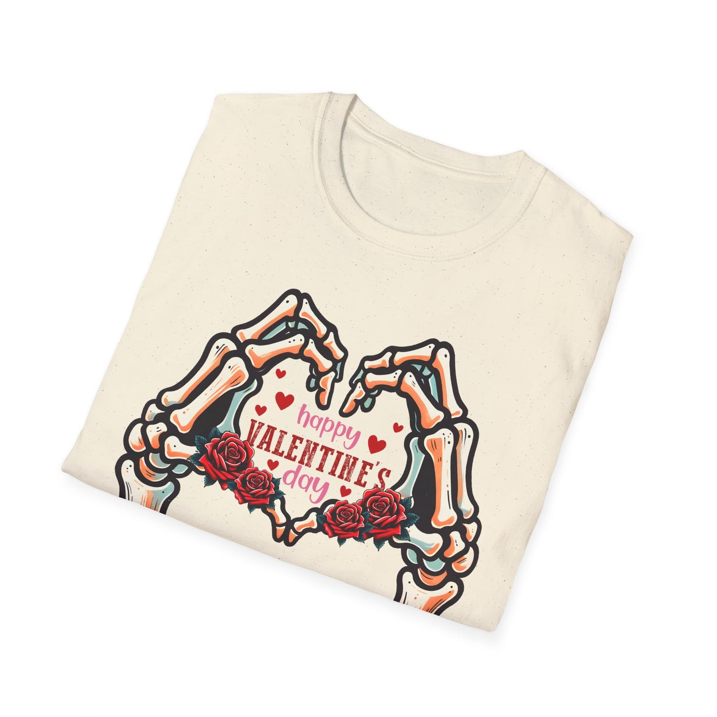 Romantic Skeleton Hands Heart T-Shirt | Till Death Do Us Part Valentine's Day Love Tee | Unique Rose Gift