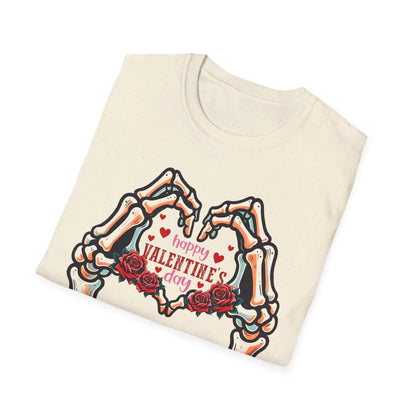 Romantic Skeleton Hands Heart T-Shirt | Till Death Do Us Part Valentine's Day Love Tee | Unique Rose Gift