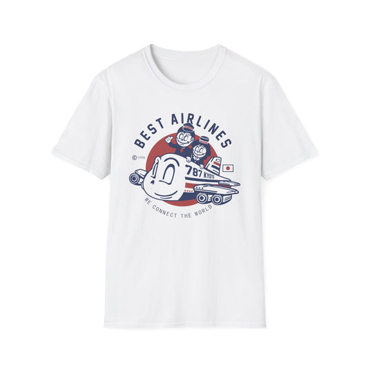 Retro Best Airlines Japan Travel T-Shirt - Awesome Vintage 787 Kyoto Pilot & Crew Graphic Tee