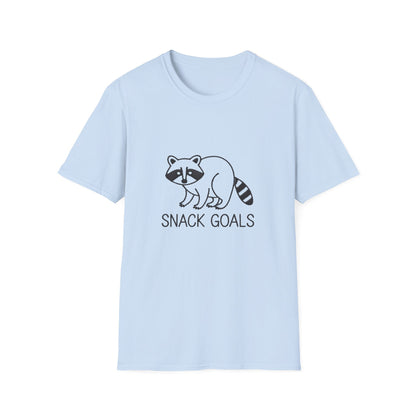 Adorable Raccoon 'Snack Goals' T-Shirt | Funny Foodie Animal Lover Tee | Ultimate Cozy Gift for Snack Enthusiasts