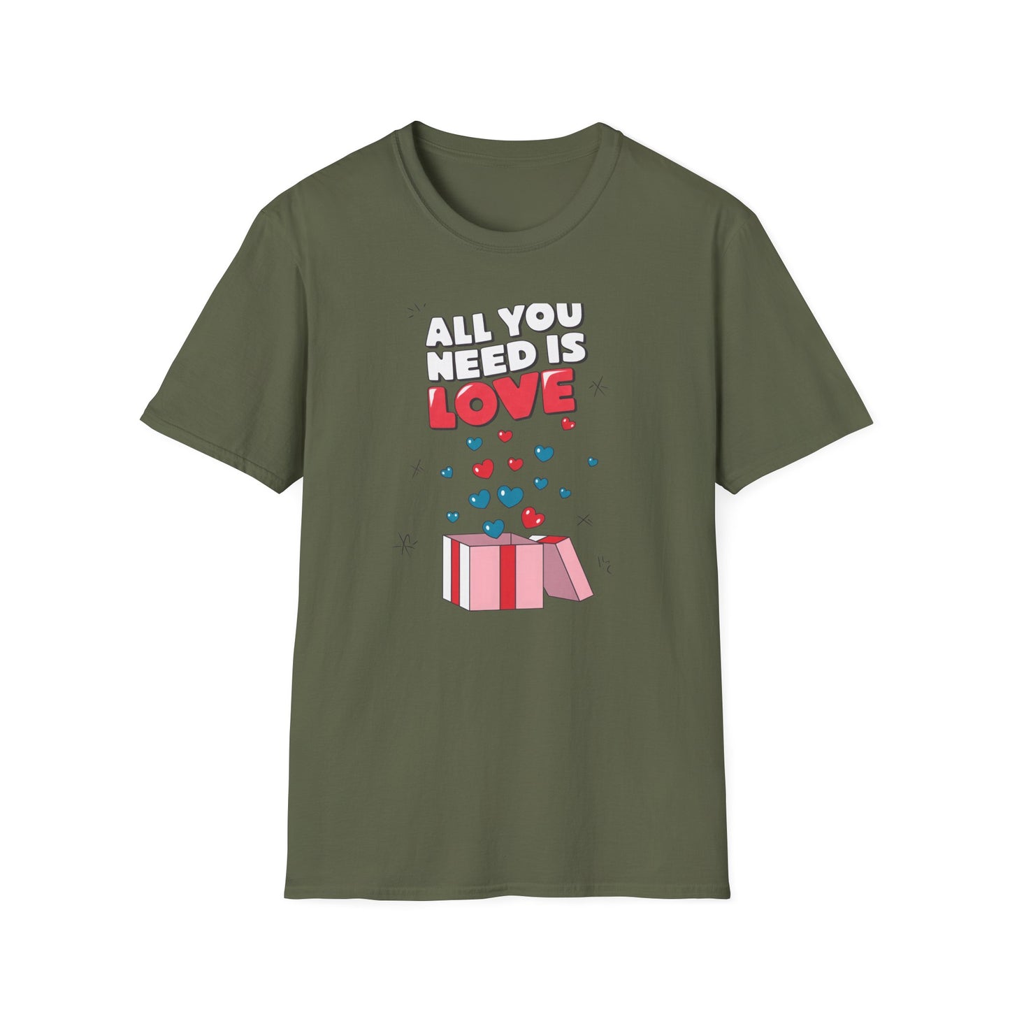 Cute All You Need Is Love T-Shirt | Sweet Heart Gift Box Tee | Romantic Valentine's Day Outfit | Adorable Love Statement Top