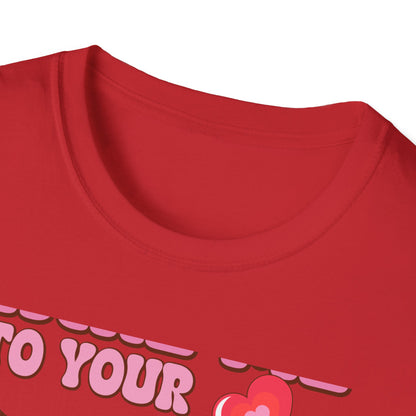 Sweet & Groovy 'Take Me To Your Candy Shop' T-Shirt | Adorable Retro Heart Lollipop Tee | Perfect Valentine's Day Gift for Candy Lovers