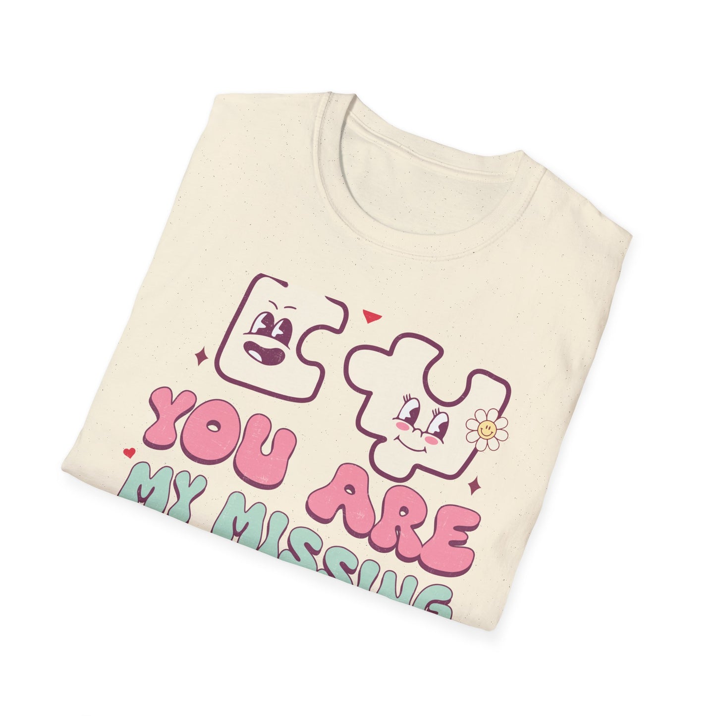 Romantic You Are My Missing Piece T-Shirt | Groovy Couple's Love Tee | Perfect Valentine's Day Soulmate Gift