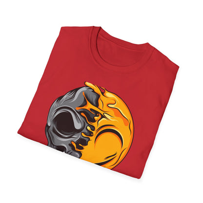 Vibrant Melting Skull & Sun T-Shirt | Psychedelic Dripping Skull Art Tee | Edgy Streetwear Graphic Tee