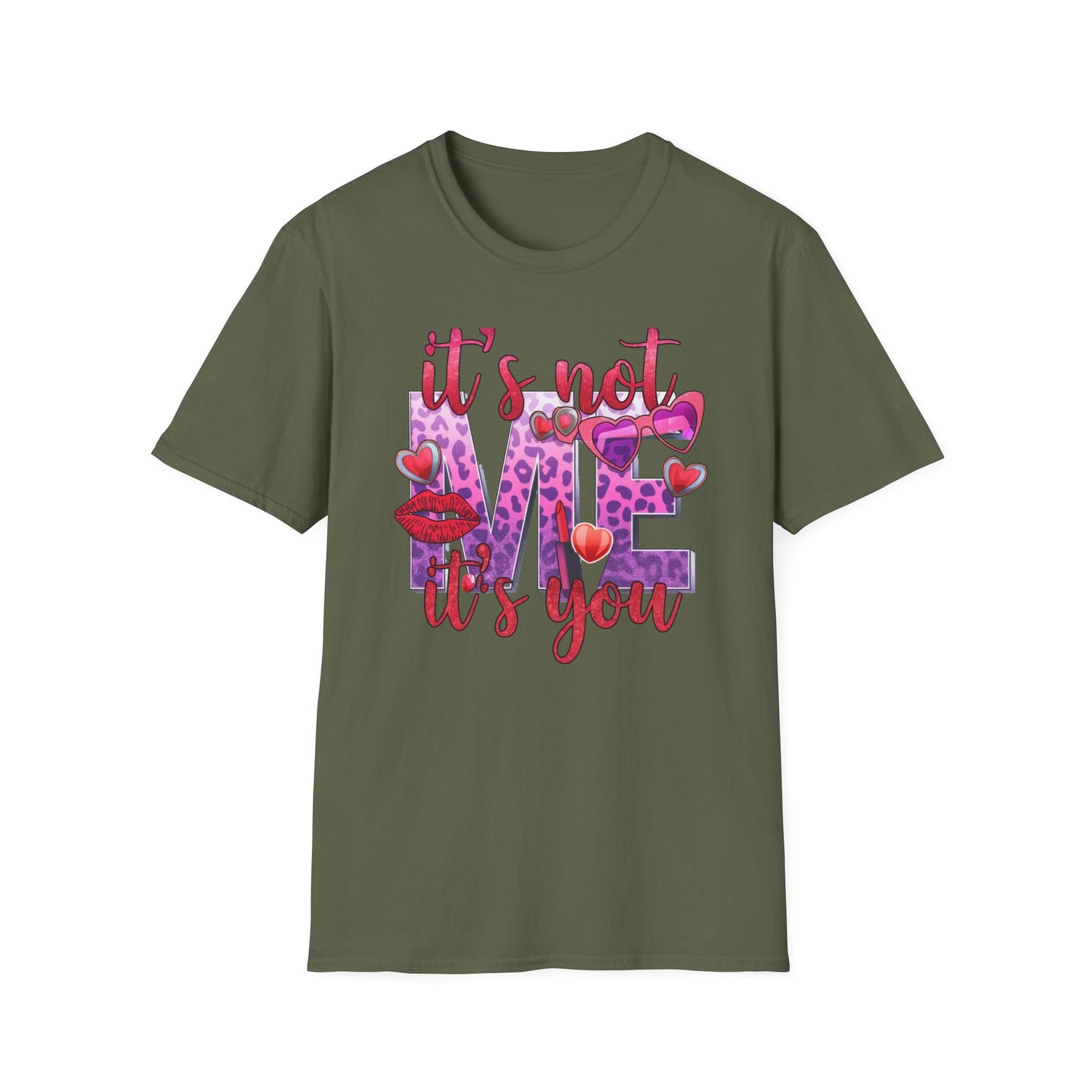 Sassy "It's Not Me, It's You" T-Shirt | Empowering Women's Leopard Print Tee | Bold Anti-Valentine's Day Shirt | Chic Gift