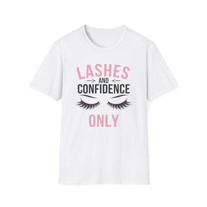 Empowering Lashes & Confidence Only T-Shirt | Chic Beauty Lover Tee Gift for Lash Techs & Women